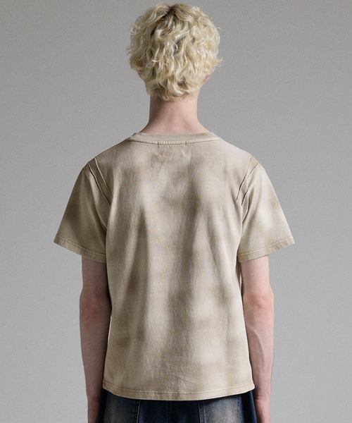 GRANCY tシャツ 「GRANCY」Rhinestone Crack Dirty Half-sleeve T