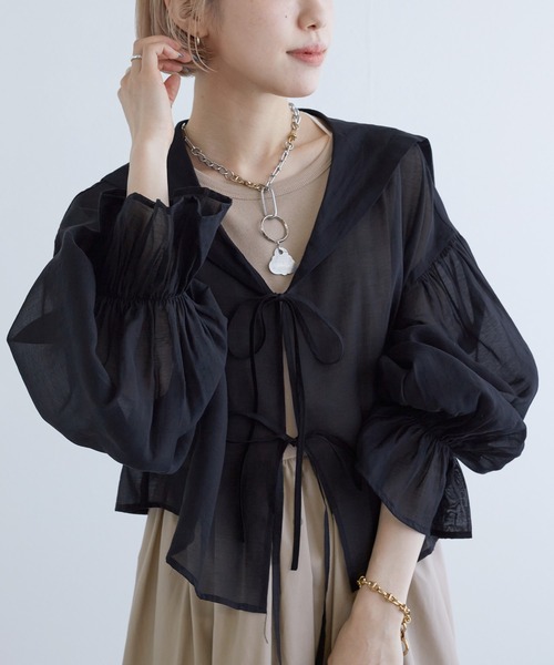 「w closet」 長袖ブラウス - ホワイト レディース_画像4
