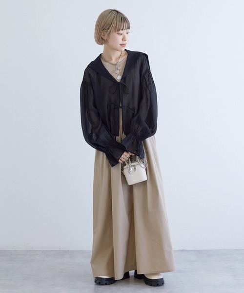 「w closet」 長袖ブラウス - ホワイト レディース_画像5