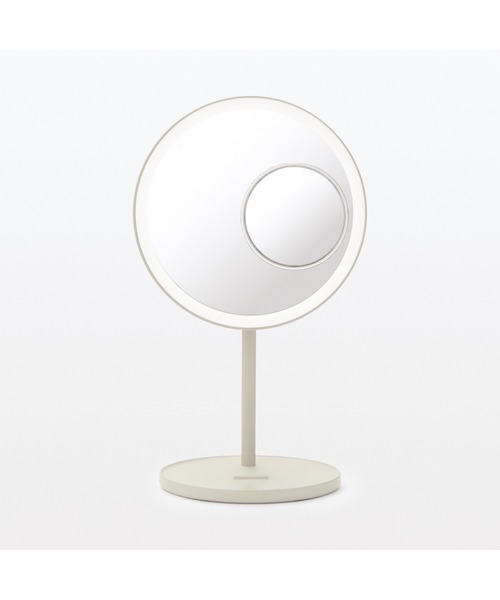 無印良品（MUJI） コードレスLEDライト付ミラー 5倍拡大鏡付／MJ