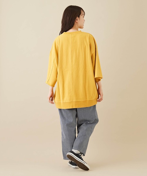 「CUBE SUGAR」 「Gentil」7分袖カットソー L ピンク レディース_画像7