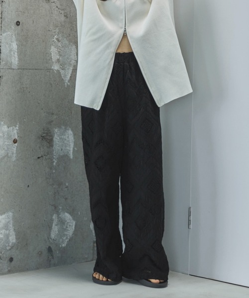 「feepur」 イージーパンツ TALL オフホワイト レディース_画像3