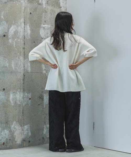 「feepur」 イージーパンツ TALL オフホワイト レディース_画像4