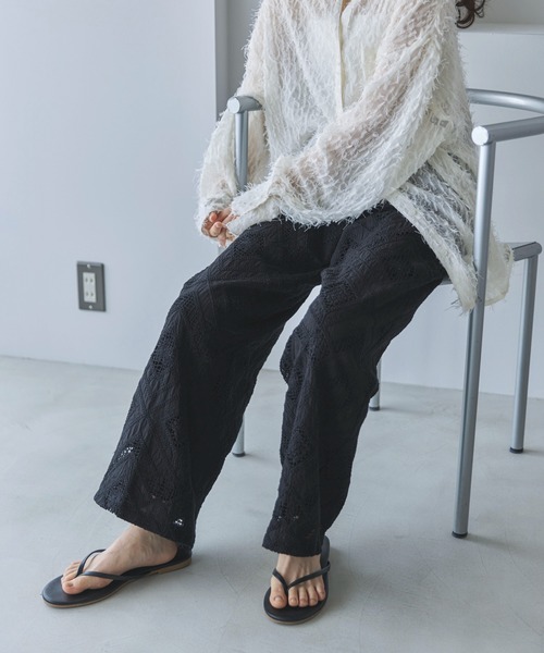 「feepur」 イージーパンツ TALL オフホワイト レディース_画像7