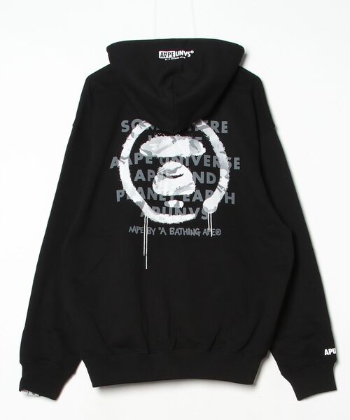 AAPE BY A BATHING APE ジップアップパーカー ブラック S AAPE BY A BATHING APE（エーエイプバイアベイシングエイプ） パーカー