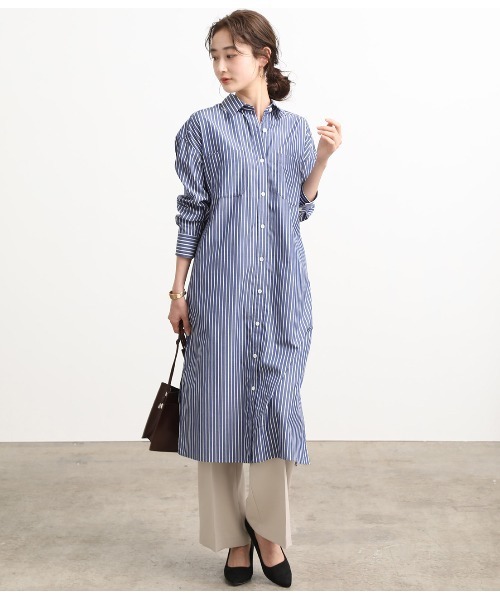 ワンピース シャツワンピース 鎌倉シャツ Vis ドロップショルダーシャツワンピース Zozotown Yahoo 店 通販 Yahoo ショッピング