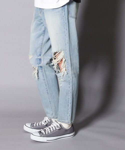 パンツ デニム ジーンズ JE ワイドテーパードダメージデニム :55239522 パンツ デニム ジーンズ JE ワイドテーパードダメージデニム :55239522
