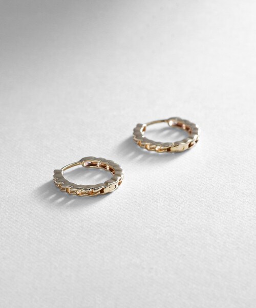 COCOSHNIK（ココシュニック） ピアス K10キヘイ中折れ フープピアス