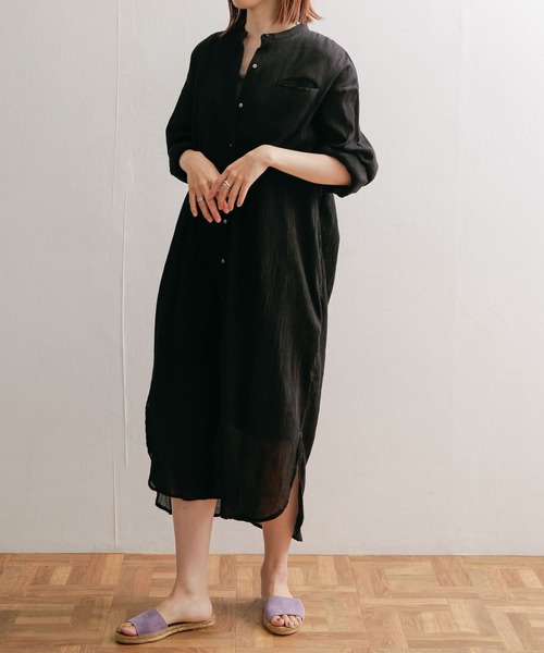mizuiroind ワンピース mizuiro ind crape stand collar one
