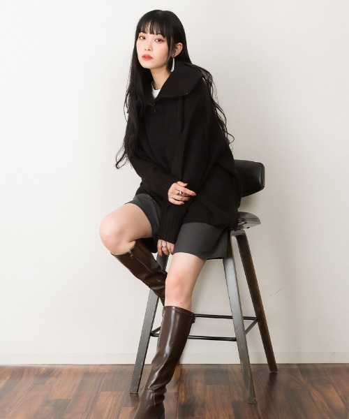 【関税込み】Ottolinger フーディ & ジップアップ atONE ニット セーター ハーフジップアップセーター レディース