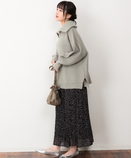 atONE ニット セーター ハーフジップアップセーター レディース