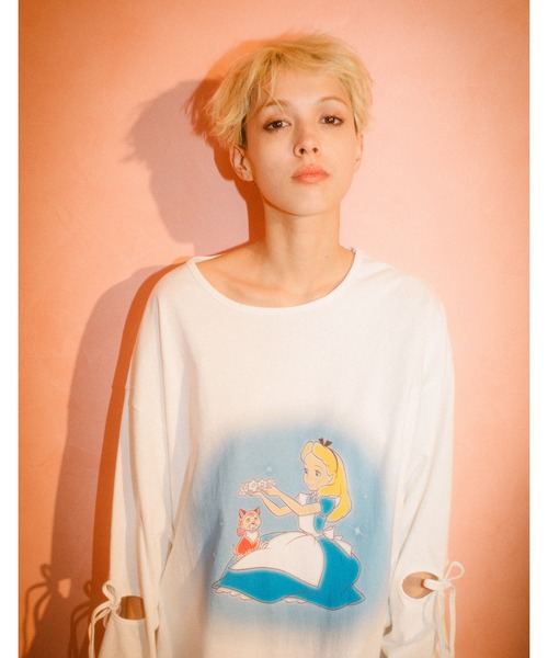 tシャツ Alice in Wonderland long tee レディース
