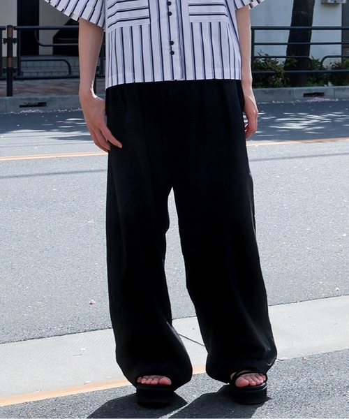 YEAH RIGHT パンツ YEAH RIGHT!! パンツ WIDE PT_LINEN レディース メンズ