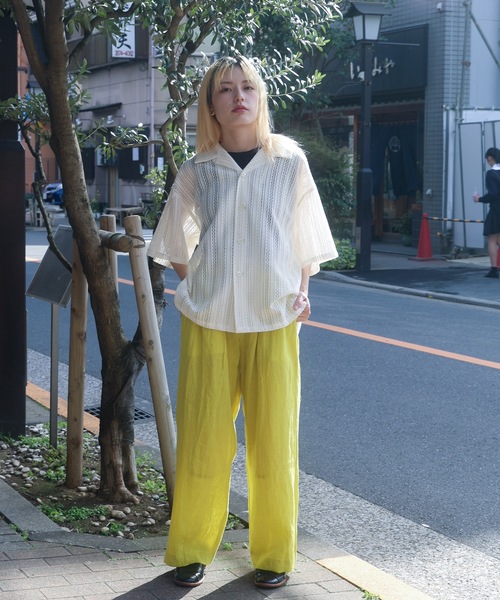 YEAH RIGHT パンツ YEAH RIGHT!! パンツ WIDE PT_LINEN レディース メンズ