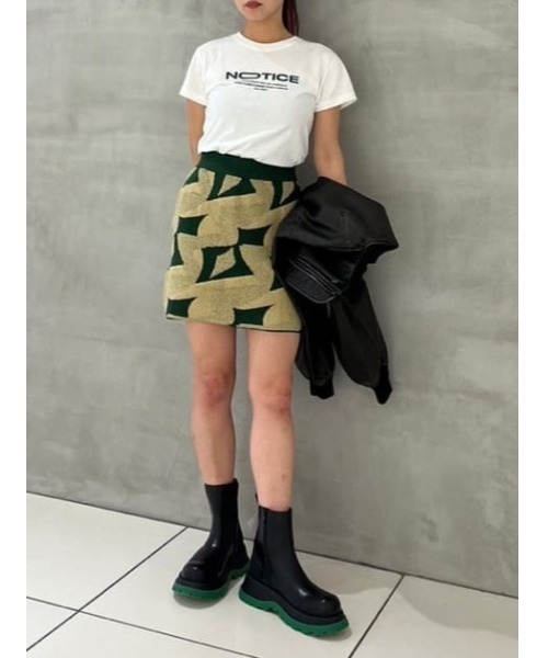 SLY スカート JQ KNIT S/SK ジャガード ニット ショートスカート