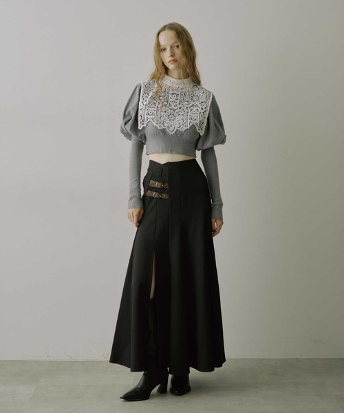 VIOLETTA（ヴィオレッタ） ニット セーター レースカラークロップド