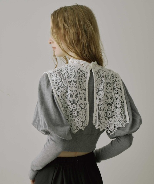 VIOLETTA（ヴィオレッタ） ニット セーター レースカラークロップド