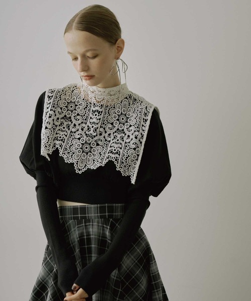 VIOLETTA（ヴィオレッタ） ニット セーター レースカラークロップド