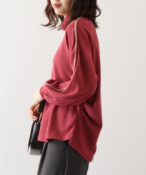 tシャツ Anna Nicola リブハンドステッチプルオーバー レディース Anna Nicola tシャツ リブハンドステッチプルオーバー