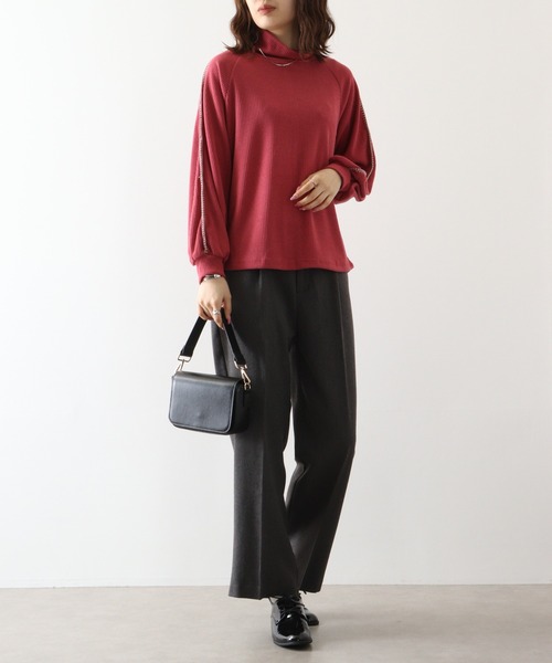 tシャツ Anna Nicola リブハンドステッチプルオーバー レディース Anna Nicola tシャツ リブハンドステッチプルオーバー