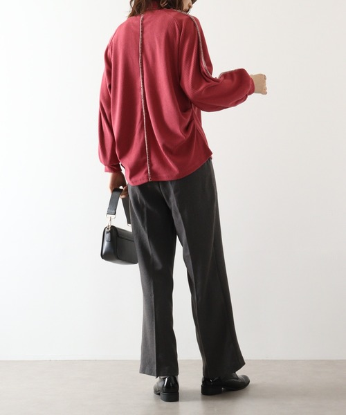 tシャツ Anna Nicola リブハンドステッチプルオーバー レディース Anna Nicola tシャツ リブハンドステッチプルオーバー