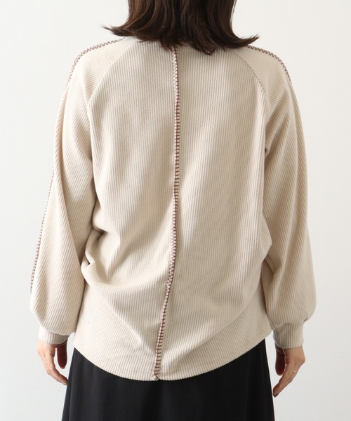 tシャツ Anna Nicola リブハンドステッチプルオーバー レディース Anna Nicola tシャツ リブハンドステッチプルオーバー