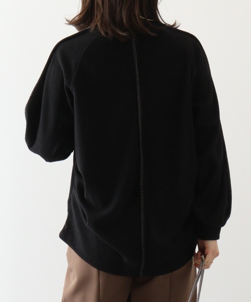 tシャツ Anna Nicola リブハンドステッチプルオーバー レディース Anna Nicola tシャツ リブハンドステッチプルオーバー
