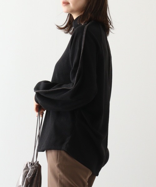 tシャツ Anna Nicola リブハンドステッチプルオーバー レディース Anna Nicola tシャツ リブハンドステッチプルオーバー