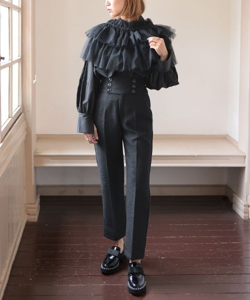 DONOBAN ブラウス シャツ マルチwayチュールサッシュブラウス  