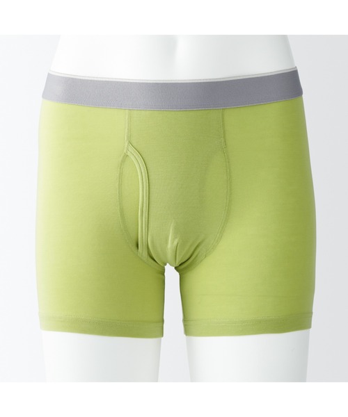 無印良品（MUJI） ボクサーパンツ 紳士 なめらか 前開きボクサーパンツ