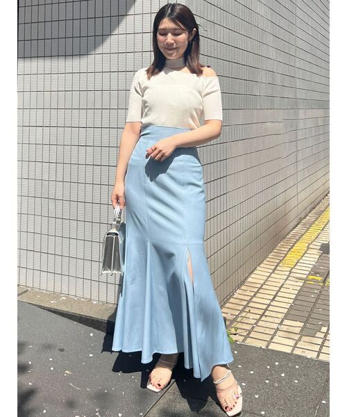 MERCURYDUO スカート バックレースアップストレッチマーメイド