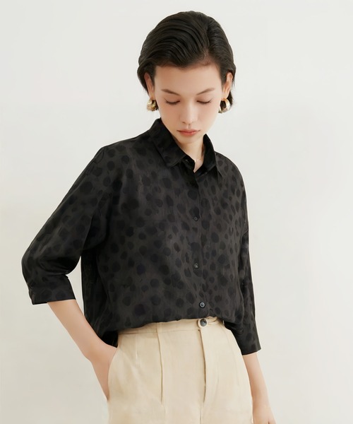 【bow.a】✨ボウエー　ジャガード　ピオニー　トップス　ブラウス　シャツ　黒 商品一覧｜BOW