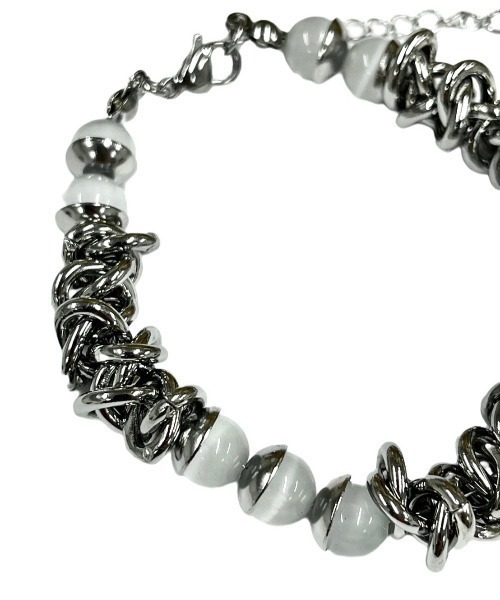 XU ブレスレット 「Never mind the XU」stone chain bracelet