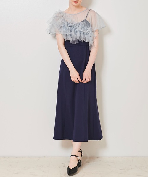 ワンピース チュール キャミソールワンピース パーティー 31 Sons de mode ワンピース チュールフリルセットキャミ