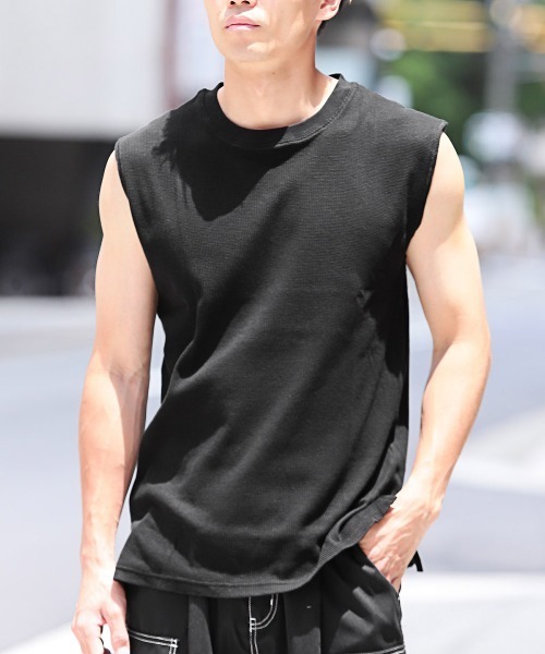 LUXSTYLE（ラグスタイル） tシャツ ワッフルノースリーブTシャツ 