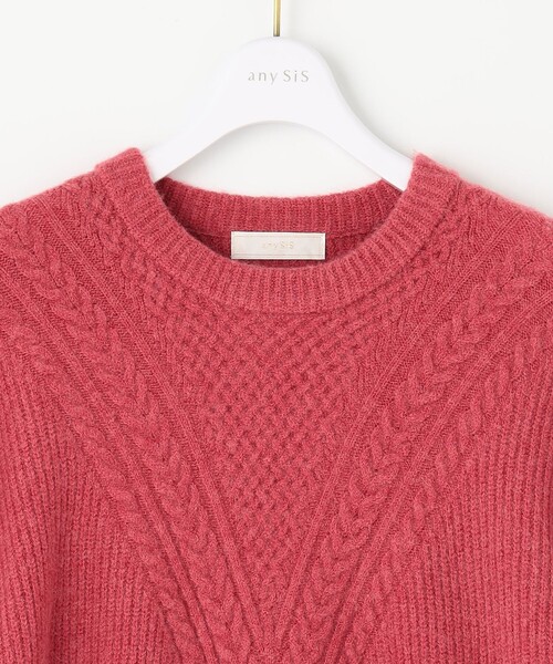 ANY SIS（エニィスィス） ニット セーター 「洗える」フロントケーブル