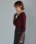 tシャツ 袖シアーラメ切替トップス レディースの詳細画像5