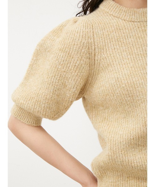 新品未使用＊Mila Owen ダイヤモンド編み 半袖ニット イエロー M05014EW00397_thumb.jpg