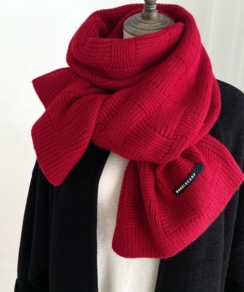 FreeZone マフラー 「4色展開」防寒韓国風マフラー 編み上げ メンズ