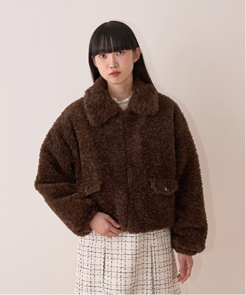 Miーje（ミジェ） ブルゾン アウター プードルフェイクファーコート