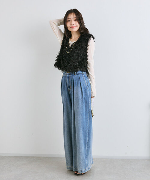 La boutique Bonbon ブラウス シャツ フェザーヤーンベスト