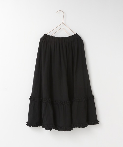 LOWRYS FARM フリルロングスカートブラック新品未使用未開封 LOWRYS FARM（ローリーズファーム） スカート スソフリルロング