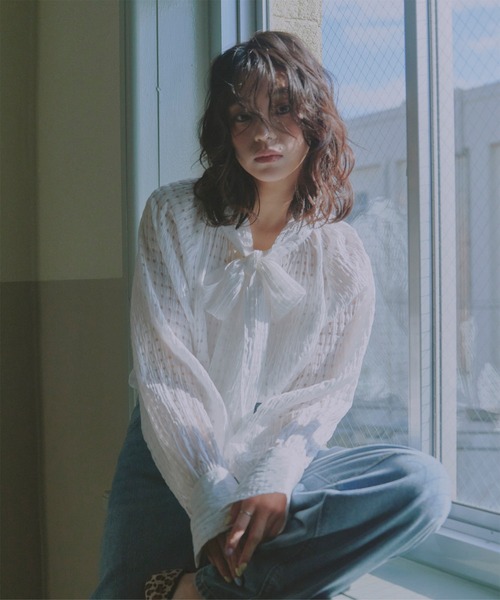 KOBE LETTUCE（神戸レタス） ブラウス シャツ 前後2way シアーチェック