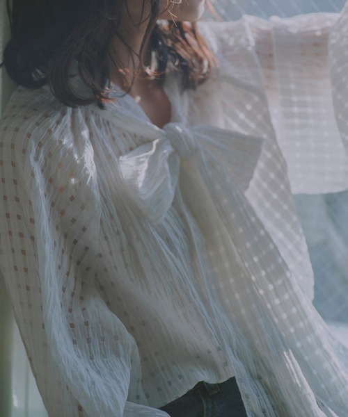 KOBE LETTUCE（神戸レタス） ブラウス シャツ 前後2way シアーチェック