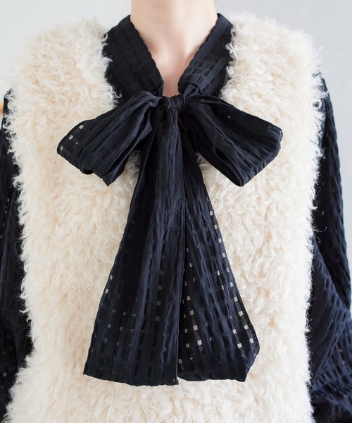 KOBE LETTUCE（神戸レタス） ブラウス シャツ 前後2way シアーチェック