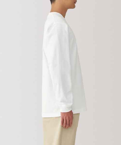 無印良品（MUJI） tシャツ 紳士 洗いざらし太番手クルーネック長袖T