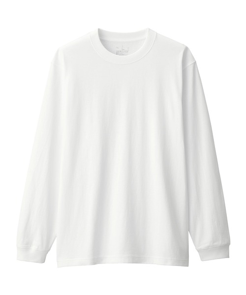 無印良品 tシャツ 紳士 洗いざらし太番手クルーネック長袖T
