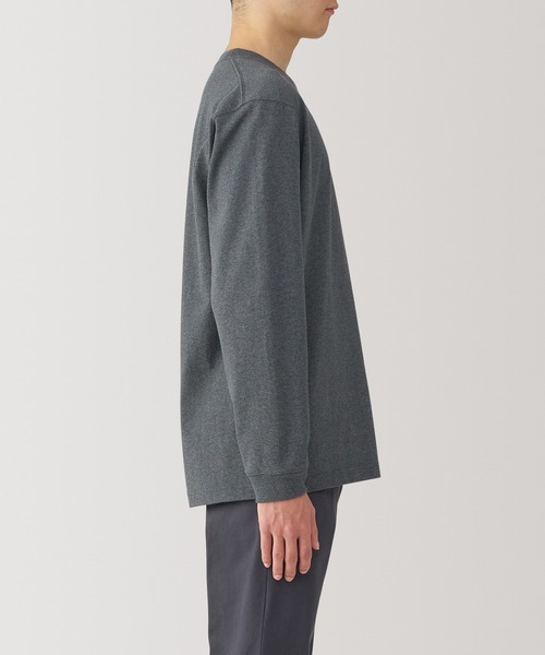 無印良品（MUJI） tシャツ 紳士 洗いざらし太番手クルーネック長袖T