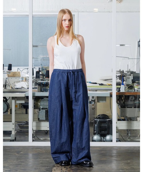 ワイドパンツ ジーンズ 「VOAAOV」OPEN END COTTON x FRENCH LINEN DENIM Wide Easy Pants