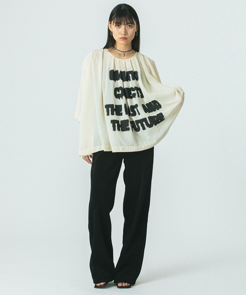ブラウス シャツ (OKIRAKU×ROSEBUD)SPRAY PRINT LIKE BLOUSE レディース OKIRAKU ブラウス シャツ (OKIRAKU×ROSEBUD)SPRAY PRINT LIKE